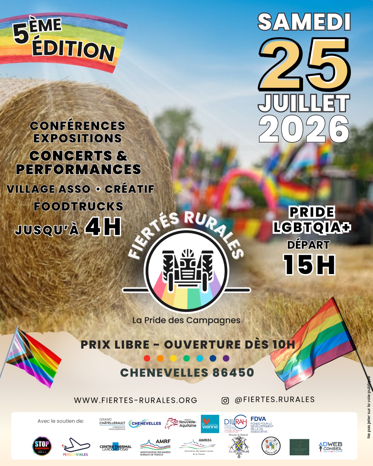 Affiche officielle des Fiertés Rurales 2026